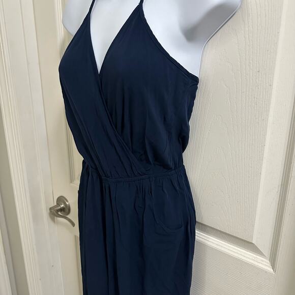 Lulu’s Learning to Fly Navy Blue Halter Jumpsuit Women’s size Small - Picture 6 of 13